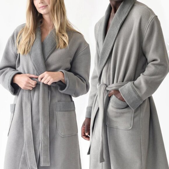 cozy earth Other - Cozy Earth Waffle Bath Robe Charcoal Gray Unisex XS Bamboo Viscose Luxury Spa
